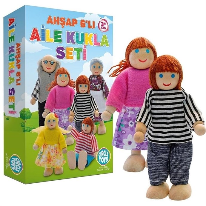 Circle%20Toys%20Ahşap%20Aile%20Seti%206%20Parça