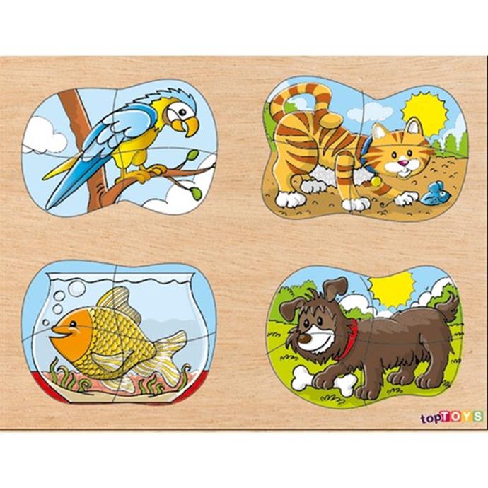 Toptoys%204ü%20Bir%20Arada%20Evcil%20Hayvanlar%20Puzzle