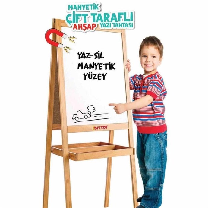 Diytoy%20Ahşap%20Yazı%20Tahtası%20Çift%20Taraflı%20Manyetik