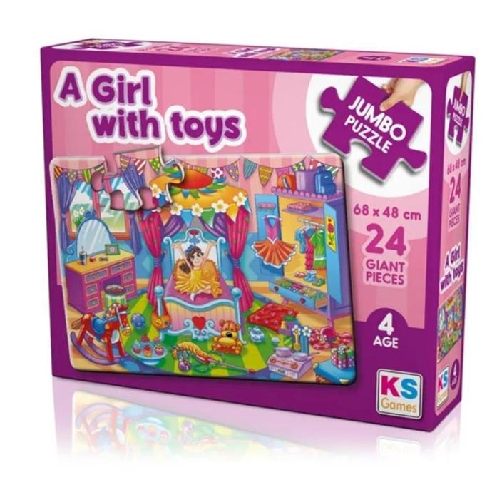 Ks%20Games%20A%20Girl%20With%20Toys%2024%20Parça%20Jumbo%20Boy%20Puzzle