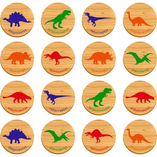 Bee Smart Memory Game Dinosaurs - Ahşap Dinazorlar