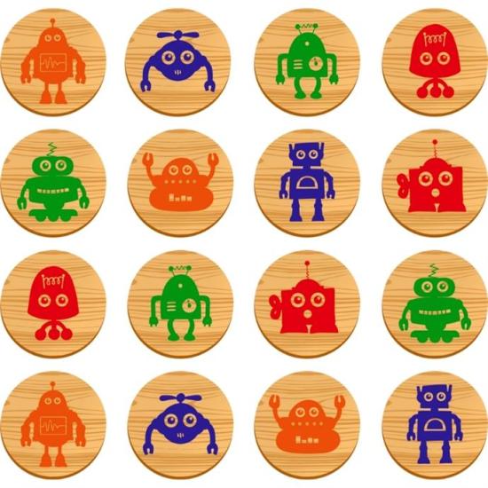 Bee Smart Memory Game Robots - Ahşap Robotlar