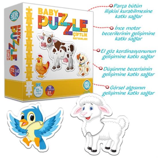 Circle Toys Baby Puzzle Çiftlik Hayvanları