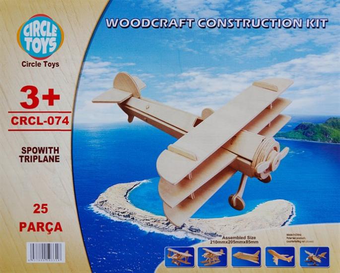 Circle Toys Spowith Triplane (3 Kanatli Uçak) Ahşap Maket