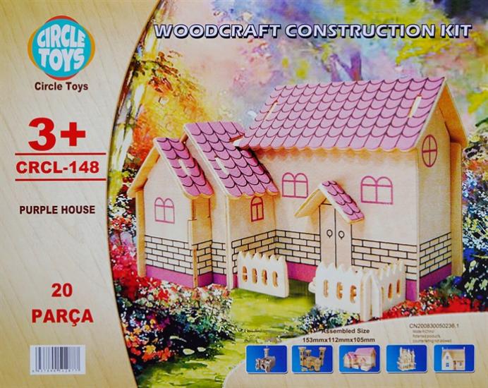 Circle Toys Purple House (Mor Ev) Ahşap Maket