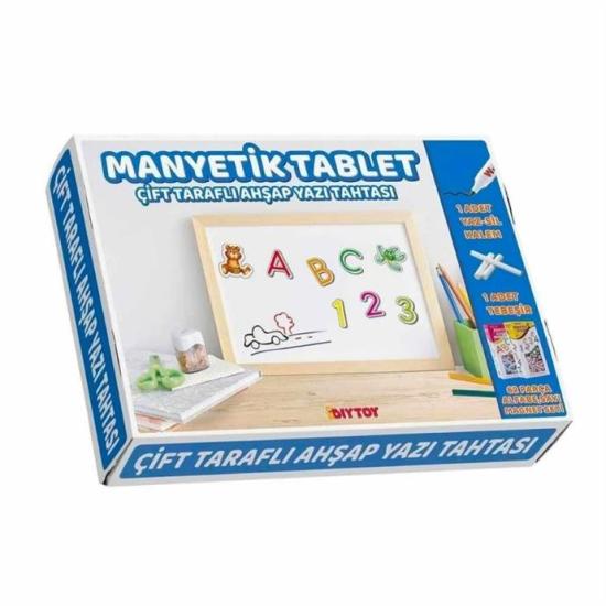 Diytoy Manyetik Çift Taraflı Tablet Ahşap Yazı Tahtası