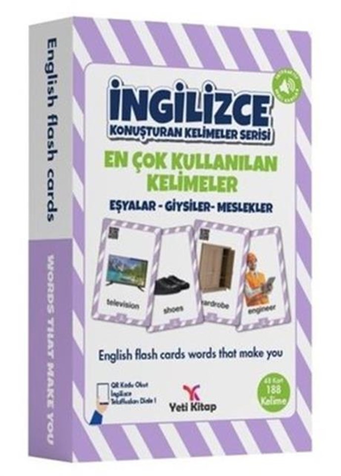 Yeti%20Kitap%20Ingilzce%20Kelime%20Kartları%20Eşyalar-Giysiler-Meslekler